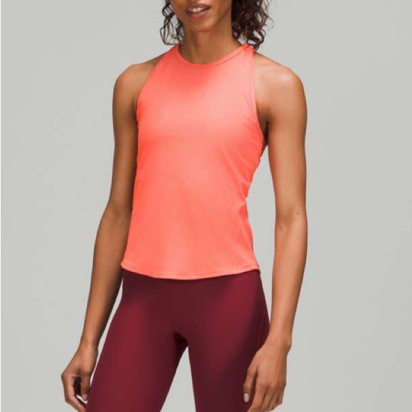 Lululemon Base Pace Ribbed Tank Top Raspberry Cream Size 10 - Picture 2 of 8